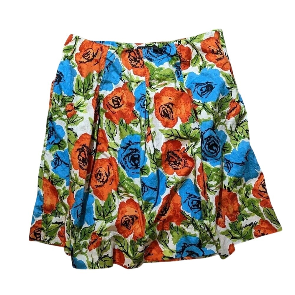 Cottagecore Talbots Floral Skirt Garden Party Coastal Size‎ 14W Watercolor